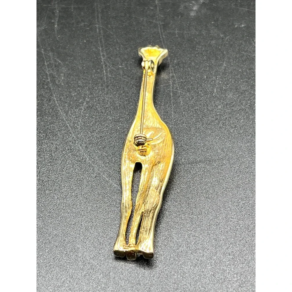 Gold Tone Giraffe Pin Enamel Brooch Women Jewelry Safari Zoo Liz Claiborne 2.75